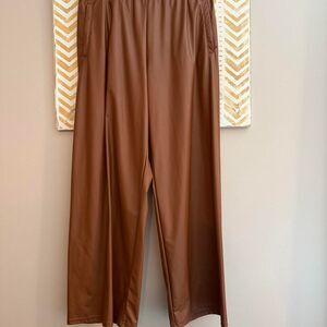 Aerie Women's Brown Pleather Trousers